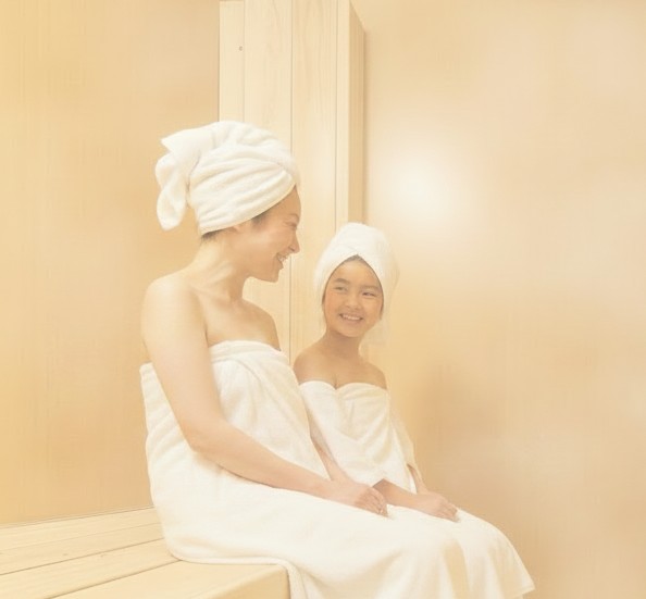 親子でのミストサウナ 利用イメージ